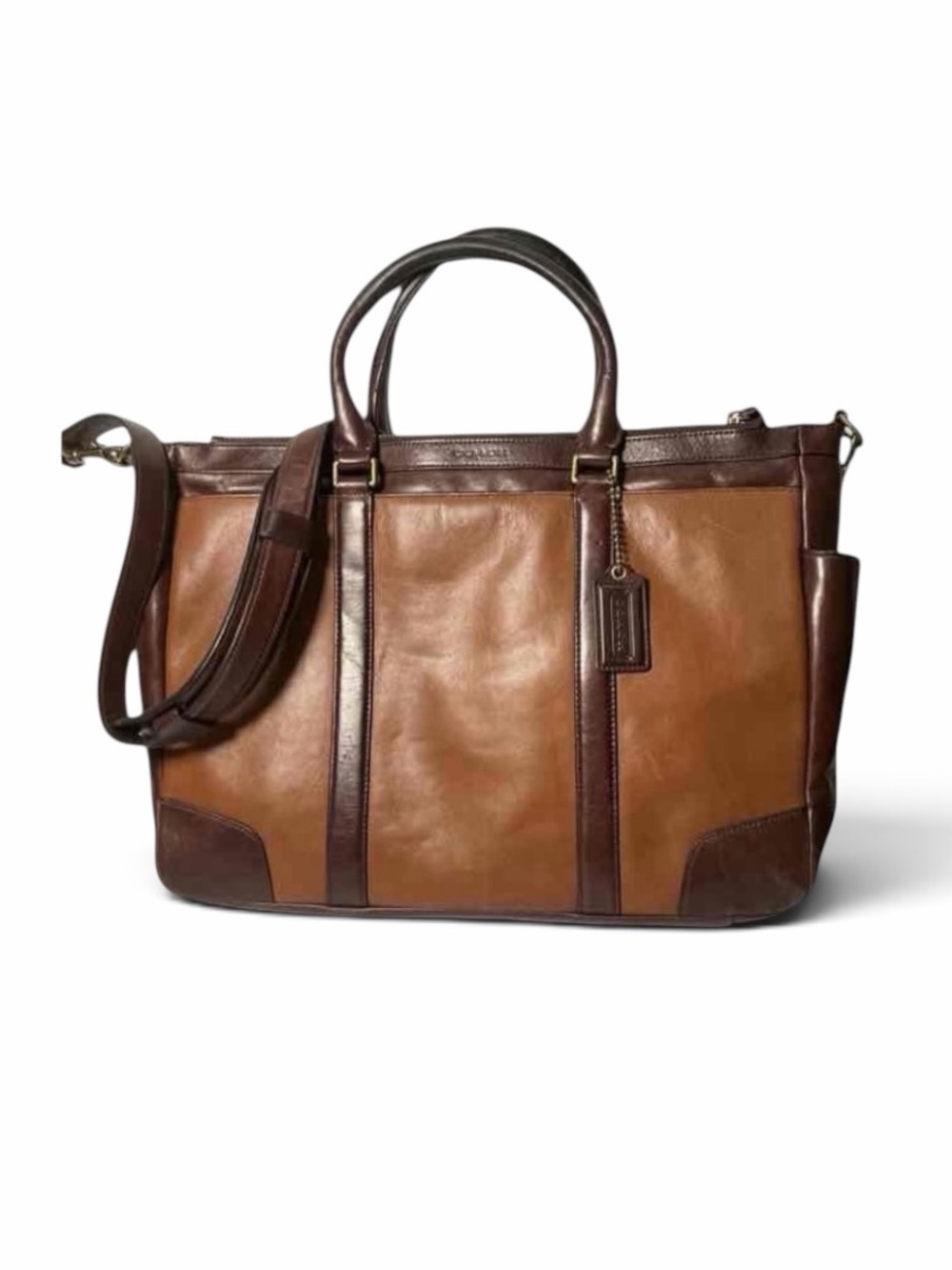 Coach Bleecker Metropolitan 71232 Two-Tone Leather Briefcase Laptop Bag
